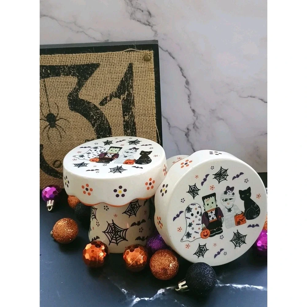 Temp-tations By Tara Halloween Boofetti‎ Cupcake Candle Stands Hand Painted 2